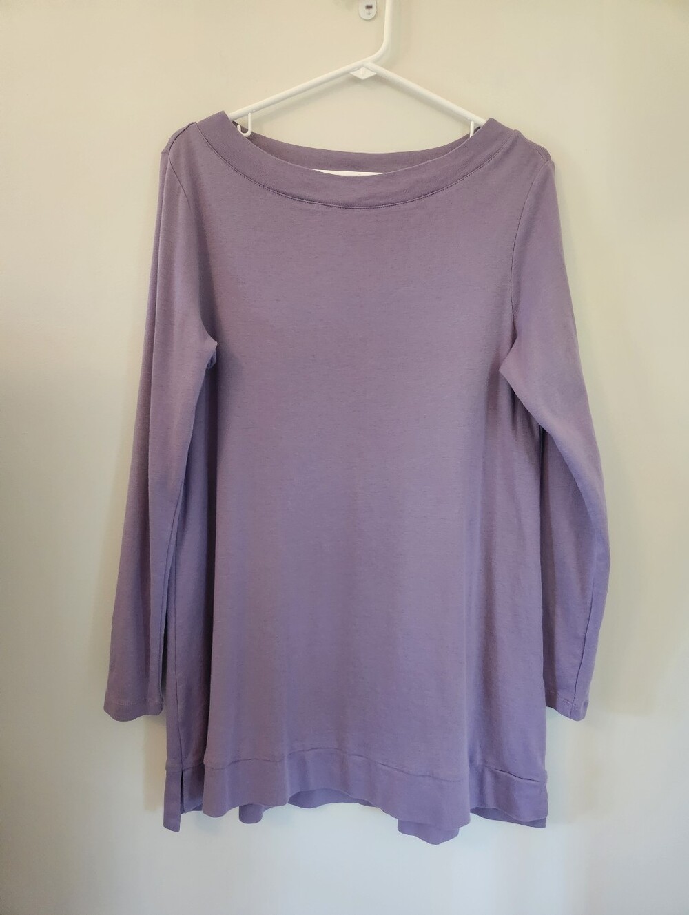 J. Jill Lavender Long Sleeve Tunic Top 100% Pima Cotton